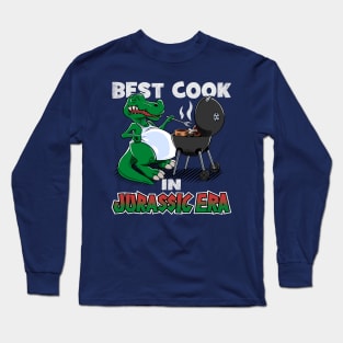 Best Cook In Jurassic Era Dinosaur Chef Trex Grilling Meat BBQ Long Sleeve T-Shirt